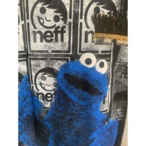 Black Neff  x  Cookie Monster T-shirt Size Large Sesame Street Skateboarding